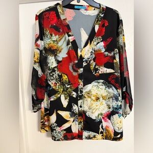 Alice + Olivia Multicolor Floral Blouse size Large